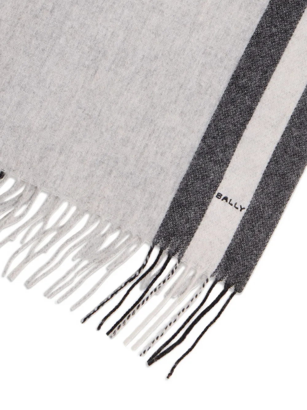 Bally Sjaal met franje en jacquard - Grijs