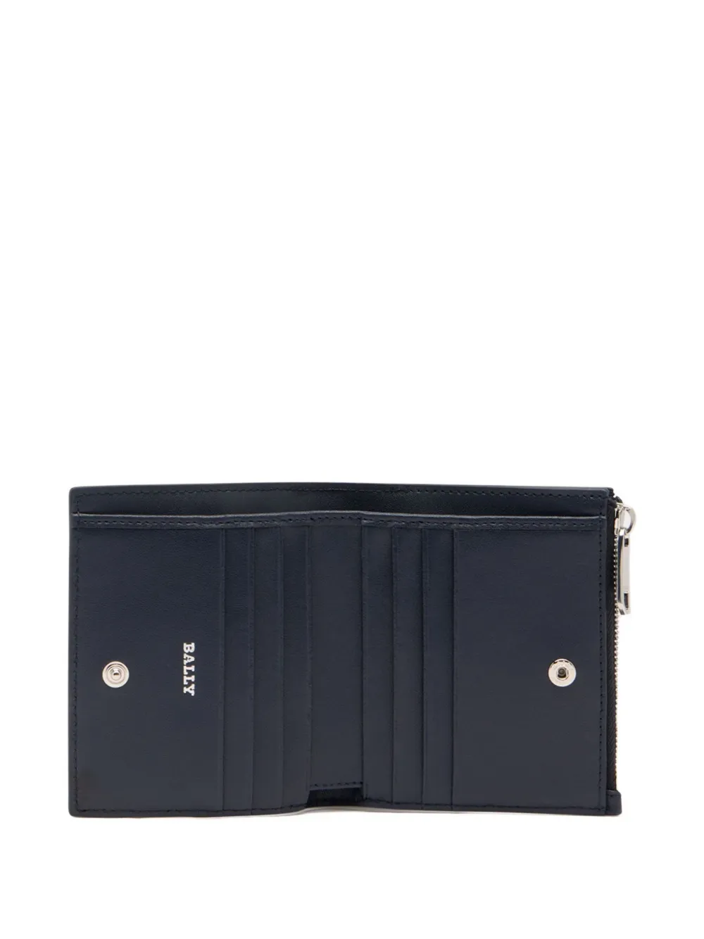 Bally Metal Logo Leather Wallet In Blue