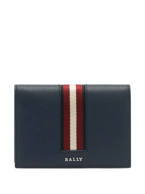Bally ribbon logo leather passport case