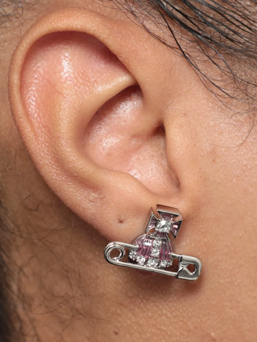 Vivienne Westwood orb crystal earrings - Roze