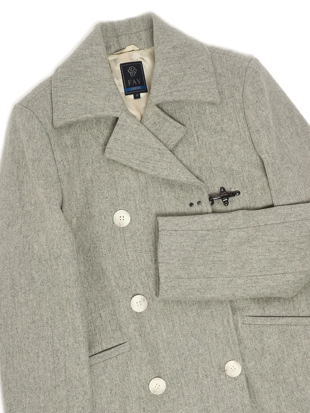 Fay Toggle-detail Double-breasted Coat In Gray