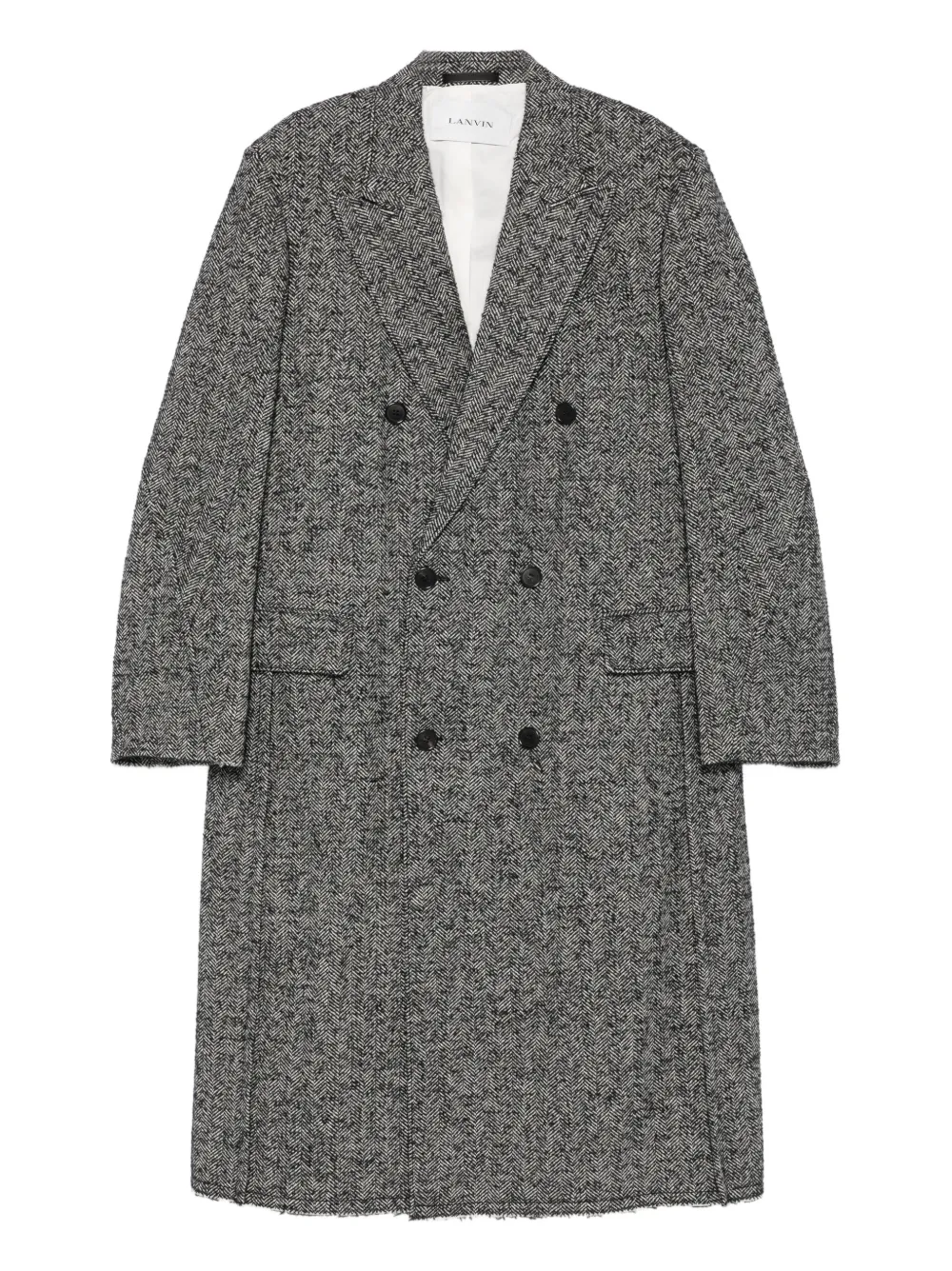 Lanvin Double-breasted Tailored Coat In Gray