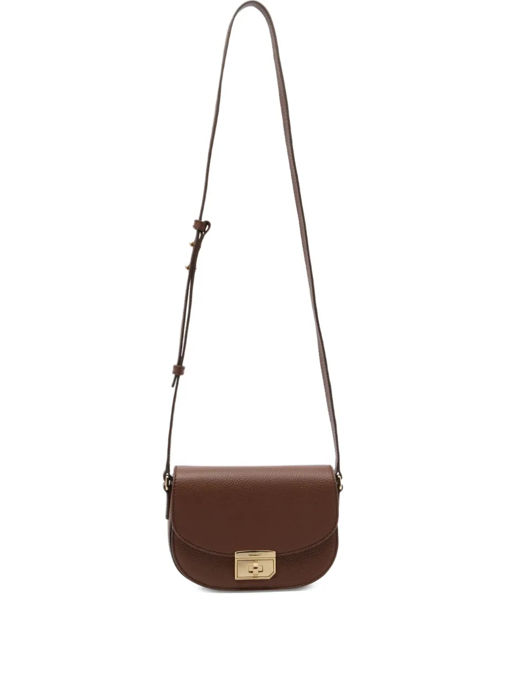 Bally Mini Grained Twist Clasp Bag In Brown