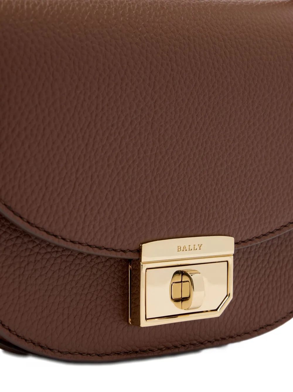 Bally Mini Grained Twist Clasp Bag In Brown