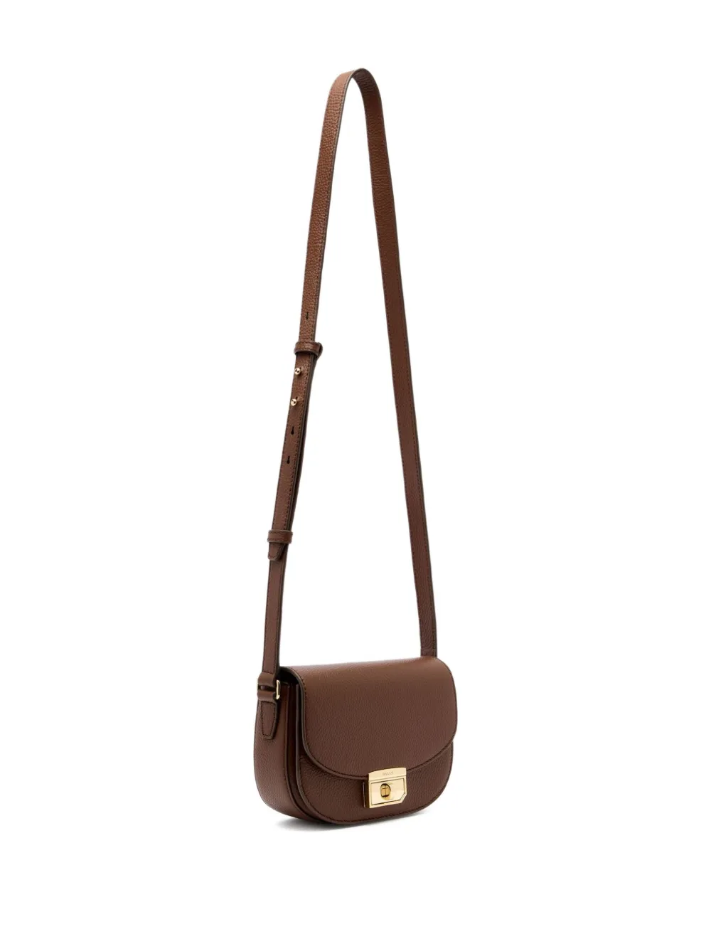 Bally Mini Grained Twist Clasp Bag In Brown