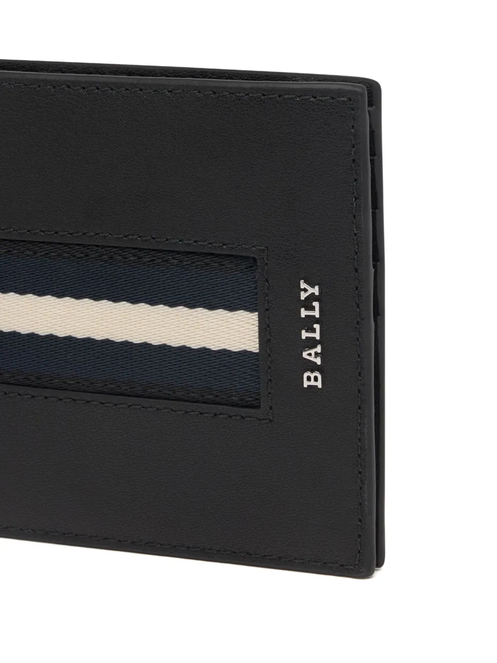 Bally Leren portemonnee met lintdetail en logo Zwart