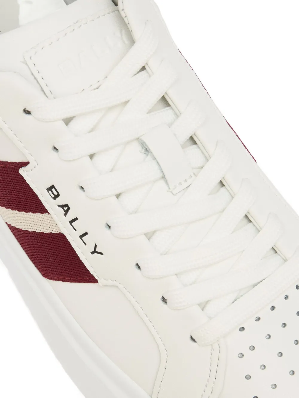 Bally Blayze Ribbon-detail Perforated Sneakers In White