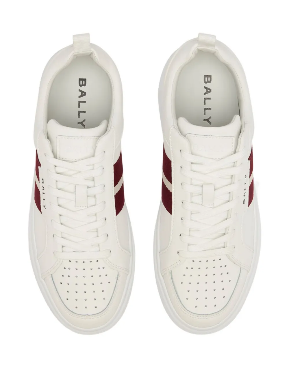 Bally Blayze Ribbon-detail Perforated Sneakers In White