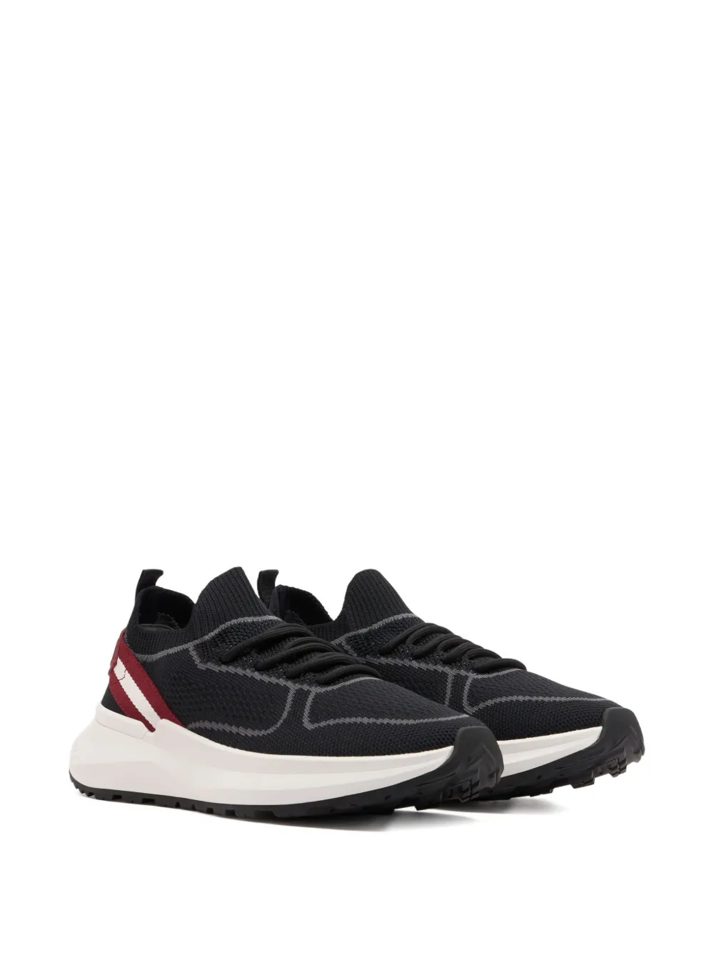 Bally Knit Ribbon Heel Sylen Sneakers In Black