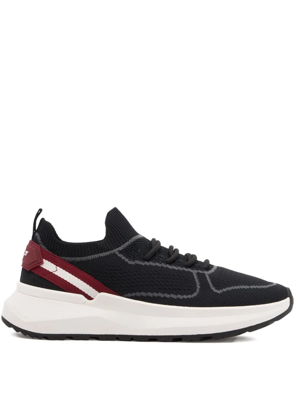 Bally Knit Ribbon Heel Sylen Sneakers In Black