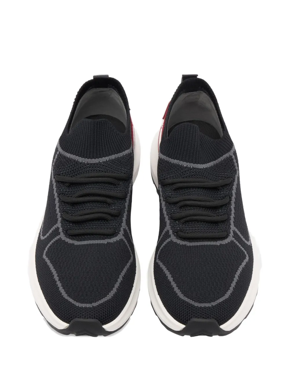 Bally Knit Ribbon Heel Sylen Sneakers In Black
