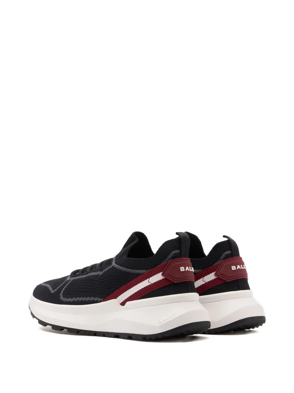 Bally Knit Ribbon Heel Sylen Sneakers In Black