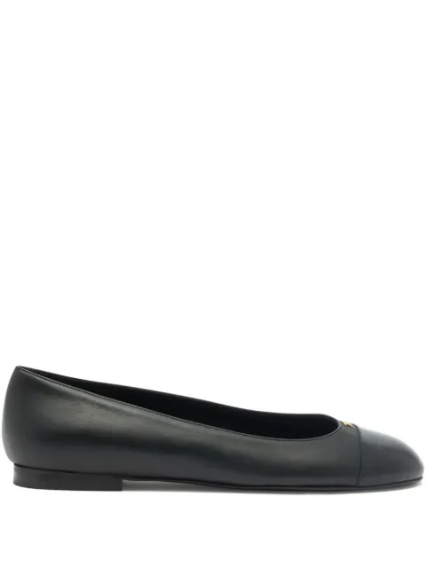 Bally toe-cap b-chain leather ballet flat