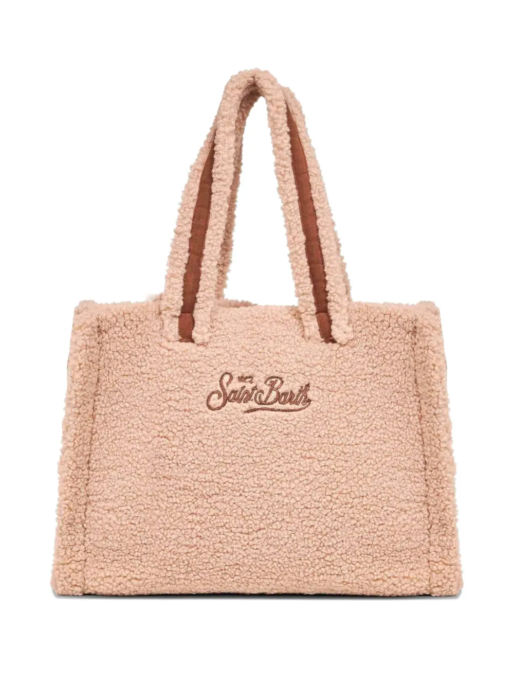Mc2 Saint Barth Logo-lettering Teddy Tote Bag In Neutral