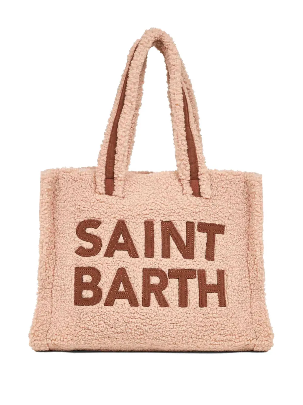 Mc2 Saint Barth Logo-lettering Teddy Tote Bag In Neutral