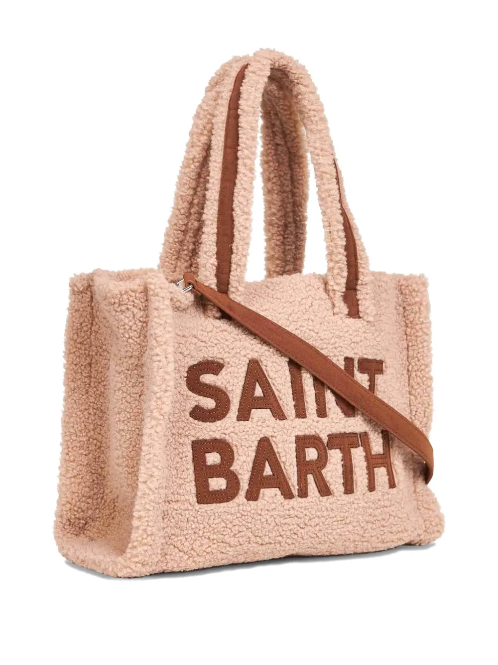 Mc2 Saint Barth Logo-lettering Teddy Tote Bag In Neutral