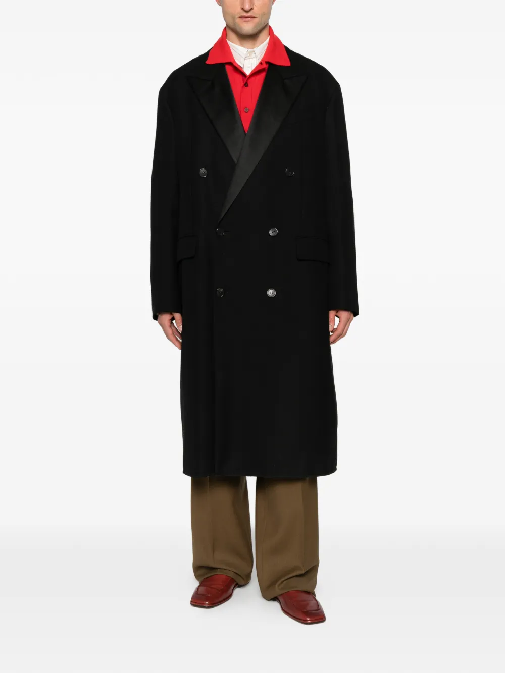 Lanvin satin lapel coat | Double Breasted Coats | Image 2