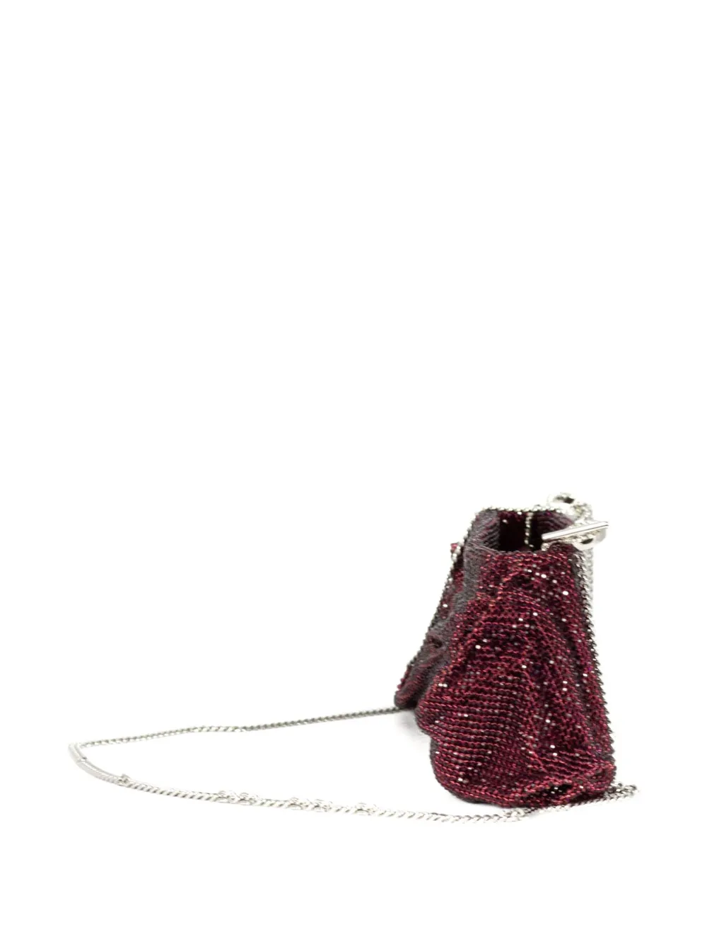 Benedetta Bruzziches Rhinestone-embellished Shoulder Bag In Red