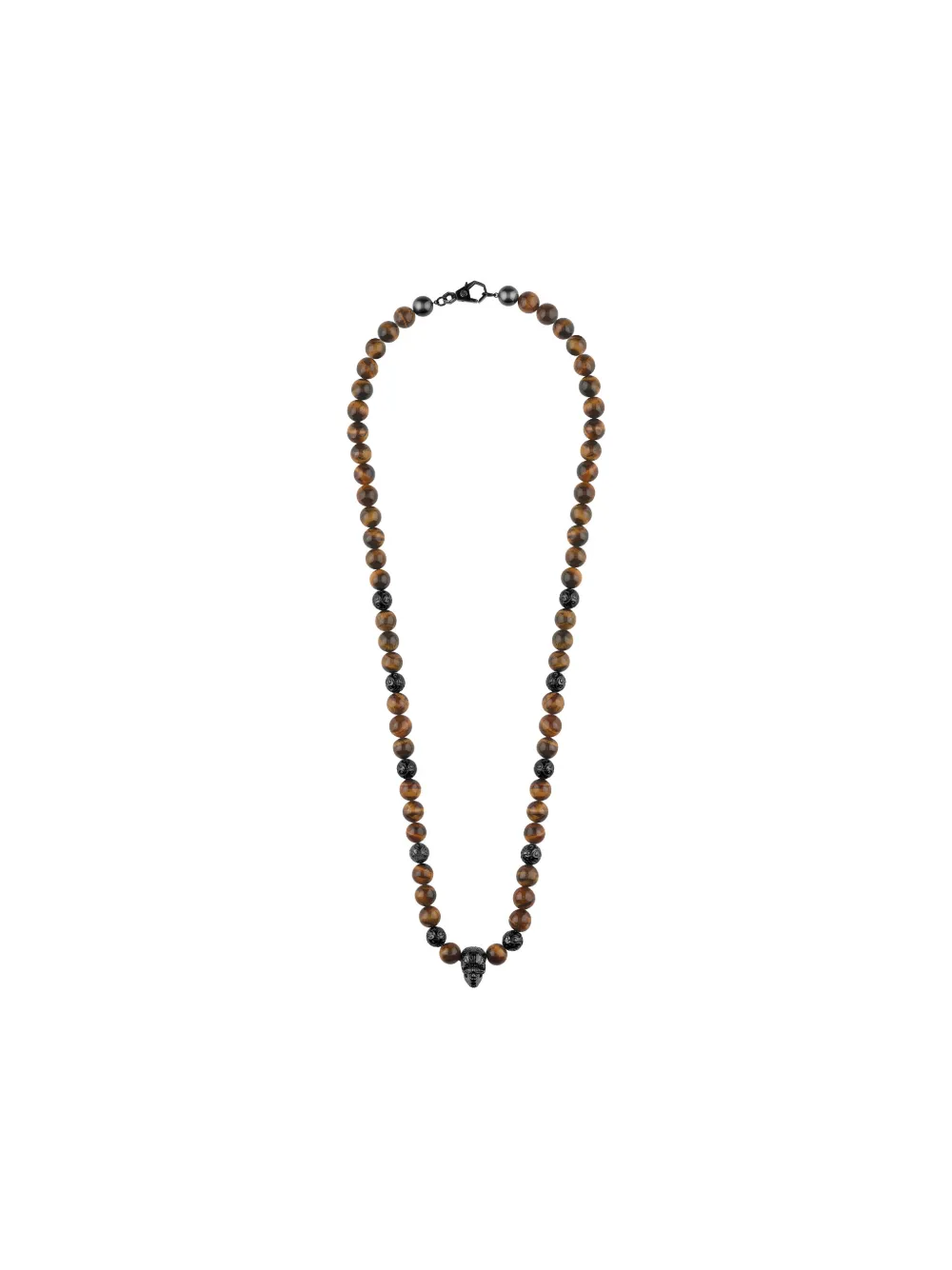 Philipp Plein Collana con occhio di tigre - Marrone