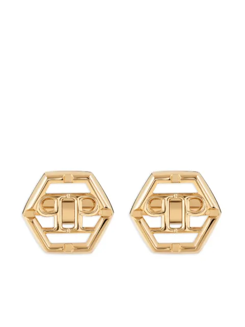 Philipp Plein Yellow Gold Hexagon Cufflinks