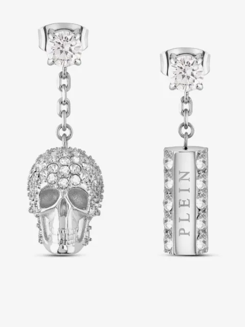 Philipp Plein crystal-embellished skull earrings