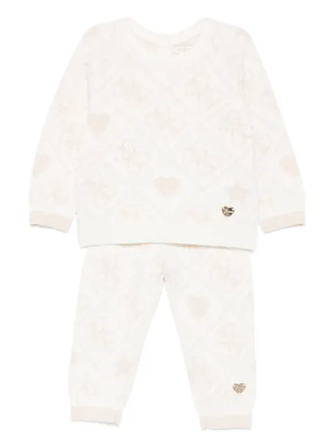 guess kids logo-detail trousers set