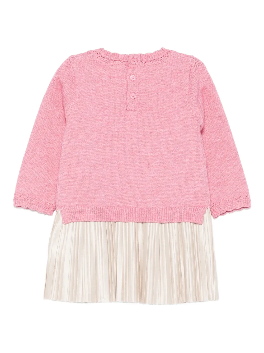 Guess kids flower-appliqué pleated-skirt dress - Roze