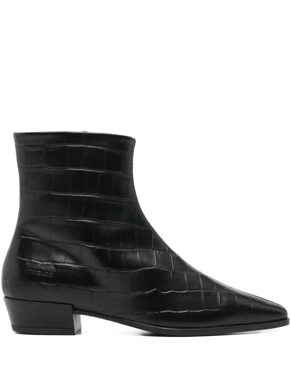 Copenhagen 30mm CPH293 croc-embossed pointed boots | Black | Image 1