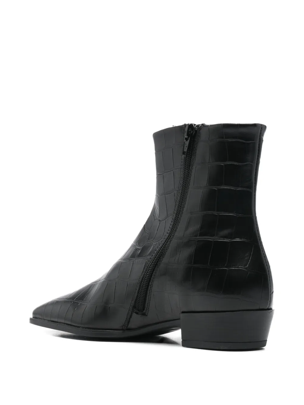 Copenhagen 30mm Cph293 Croc-embossed Pointed Boots In Black