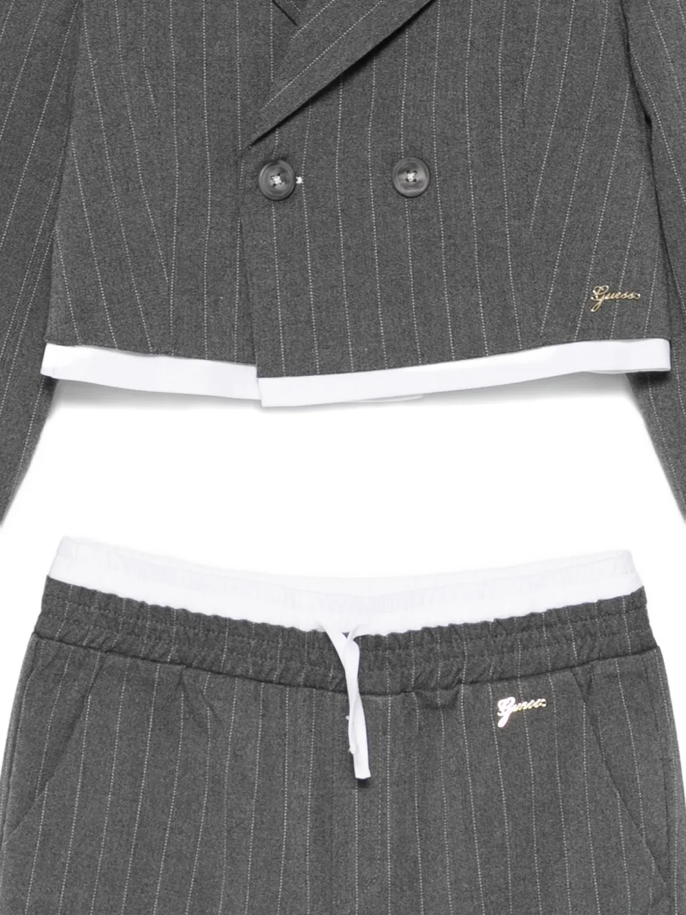 guess kids Broekset met dubbele rij knopen Grijs