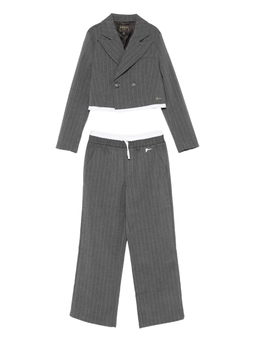 guess kids double-breasted trouser set | Grey | Image 1