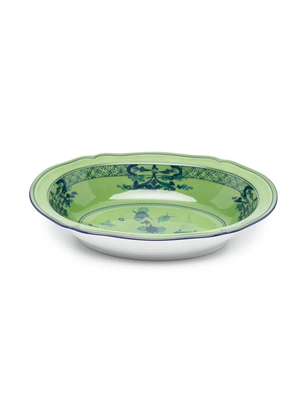 Ginori 1735 Oval Porcelain Bowl (18.7cmx25.3cm) In Green