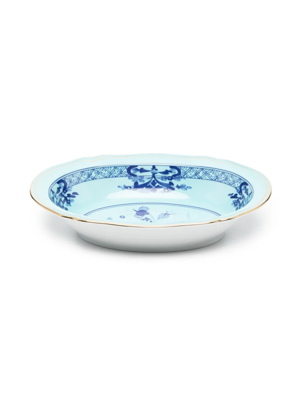 Ginori 1735 Floral-print Oval Bowl (h26cm X 19cm X 5.6cm) In Blue