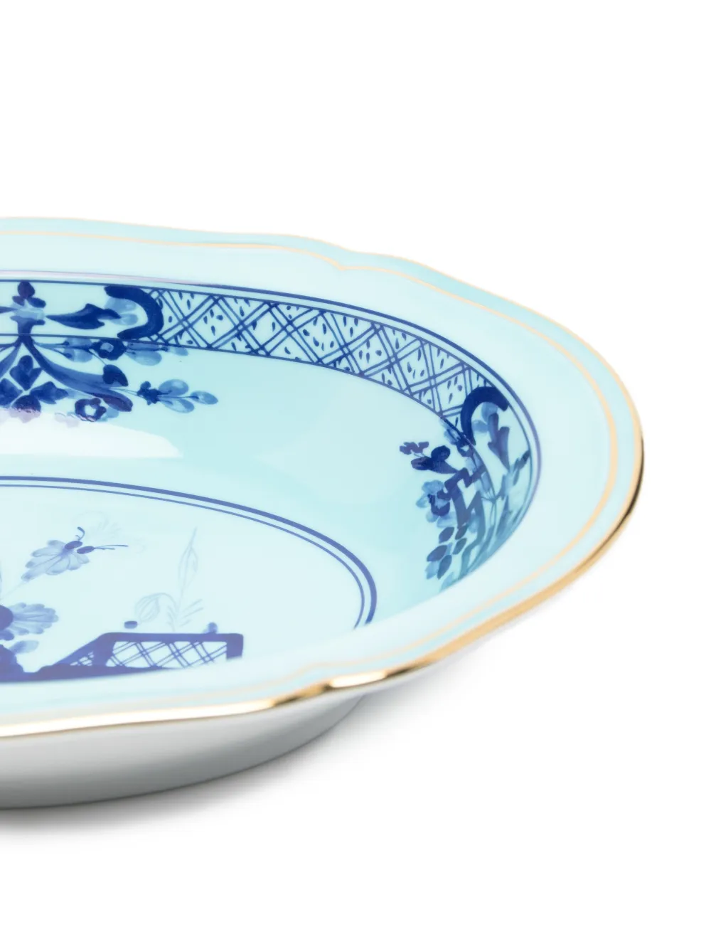 Ginori 1735 Floral-print Oval Bowl (h26cm X 19cm X 5.6cm) In Blue