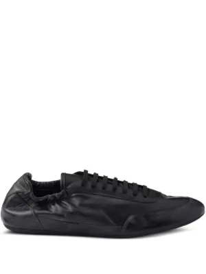 Prada Prax 2.0 Leather Sneakers | Black | FARFETCH