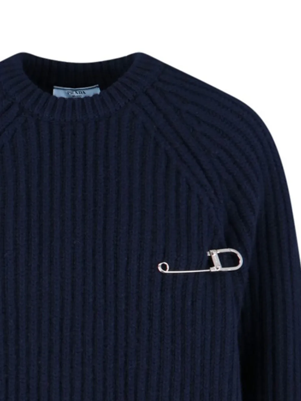Prada Geribbelde sweater Blauw