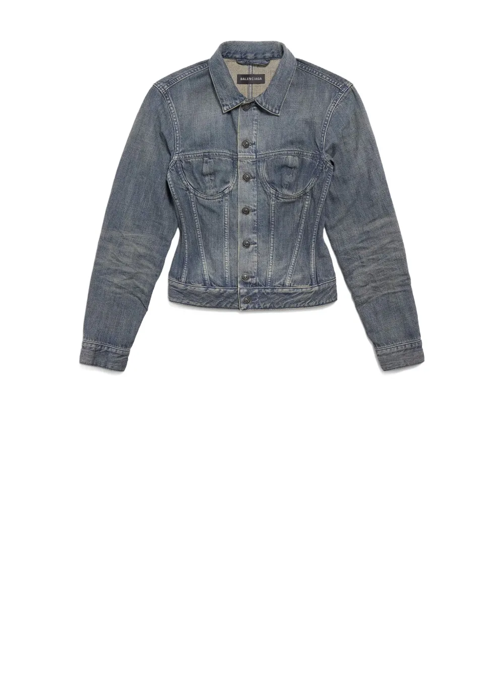 Balenciaga Corset-style Denim Jacket In Blue