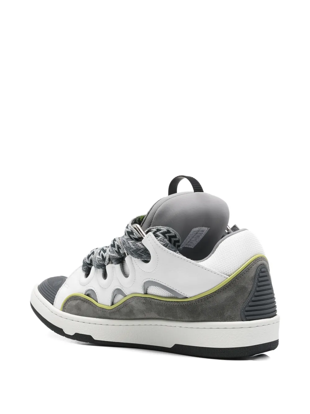 Lanvin Curb Leather Sneakers In White
