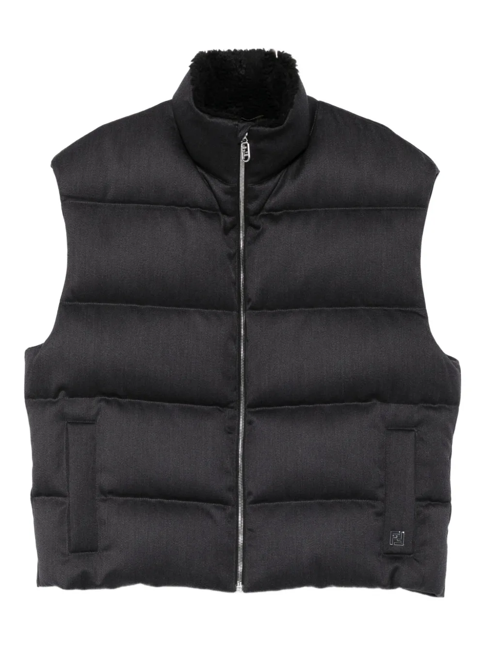 FENDI zip-fastening padded waistcoat - グレー FENDI zip-fastening padded waistcoat - グレー