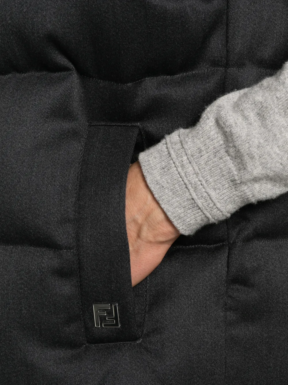 FENDI Gewatteerd gilet met ritssluiting Grijs