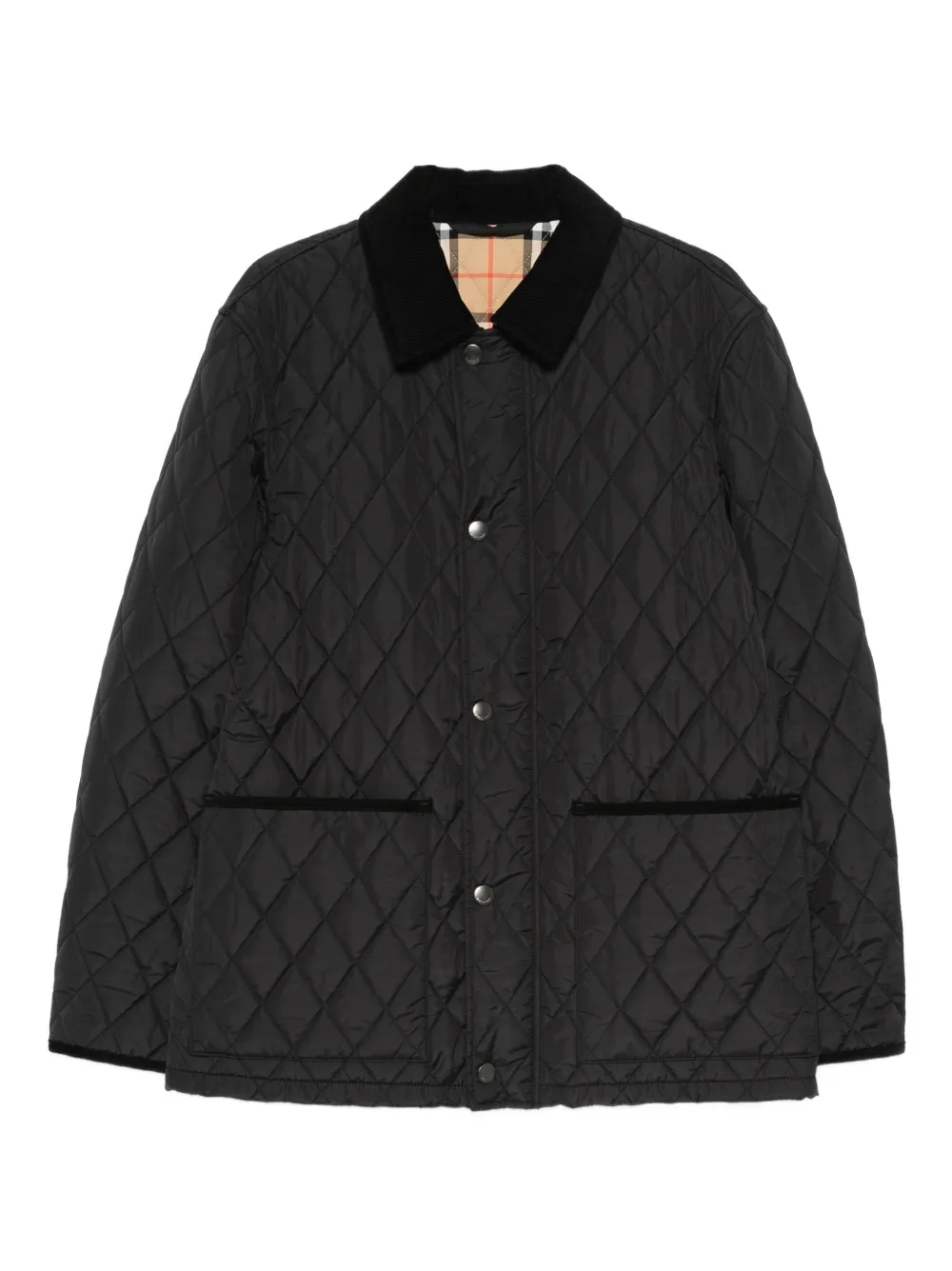 Burberry quilted corduroy-collar jacket - Nero