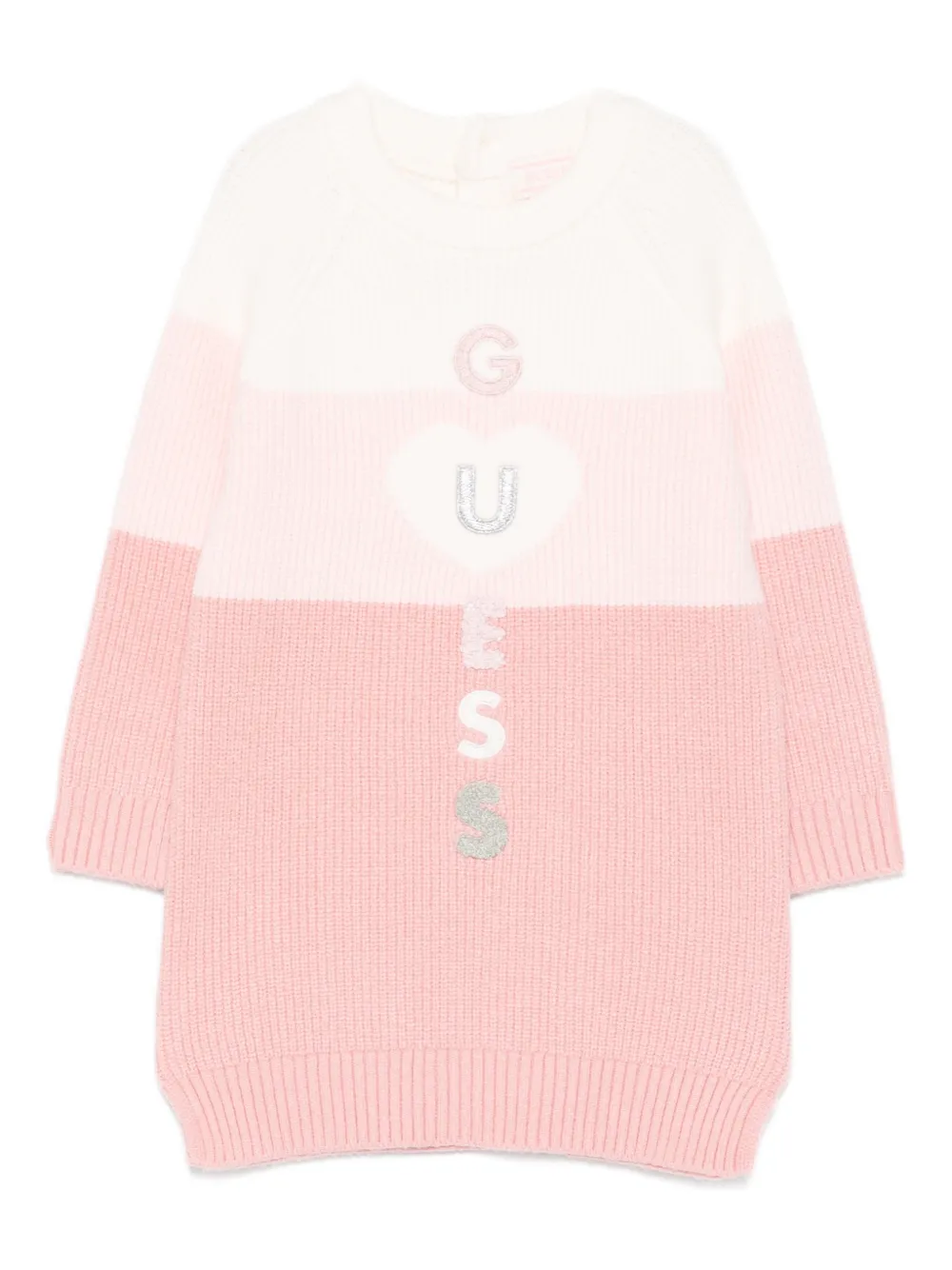 guess kids logo-embroidered dress - ピンク guess kids logo-embroidered dress - ピンク