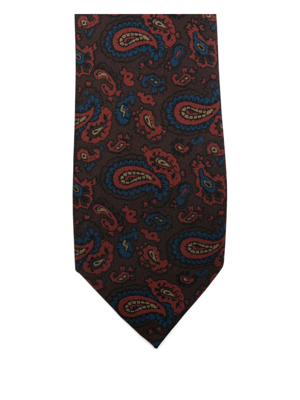 Errico Formicola Paisley Silk Tie In Brown