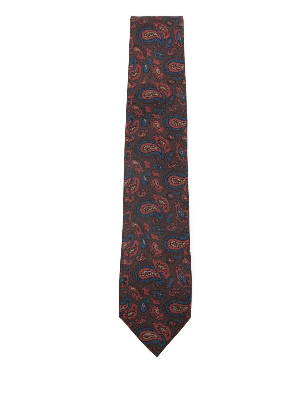 Errico Formicola Paisley Silk Tie In Brown