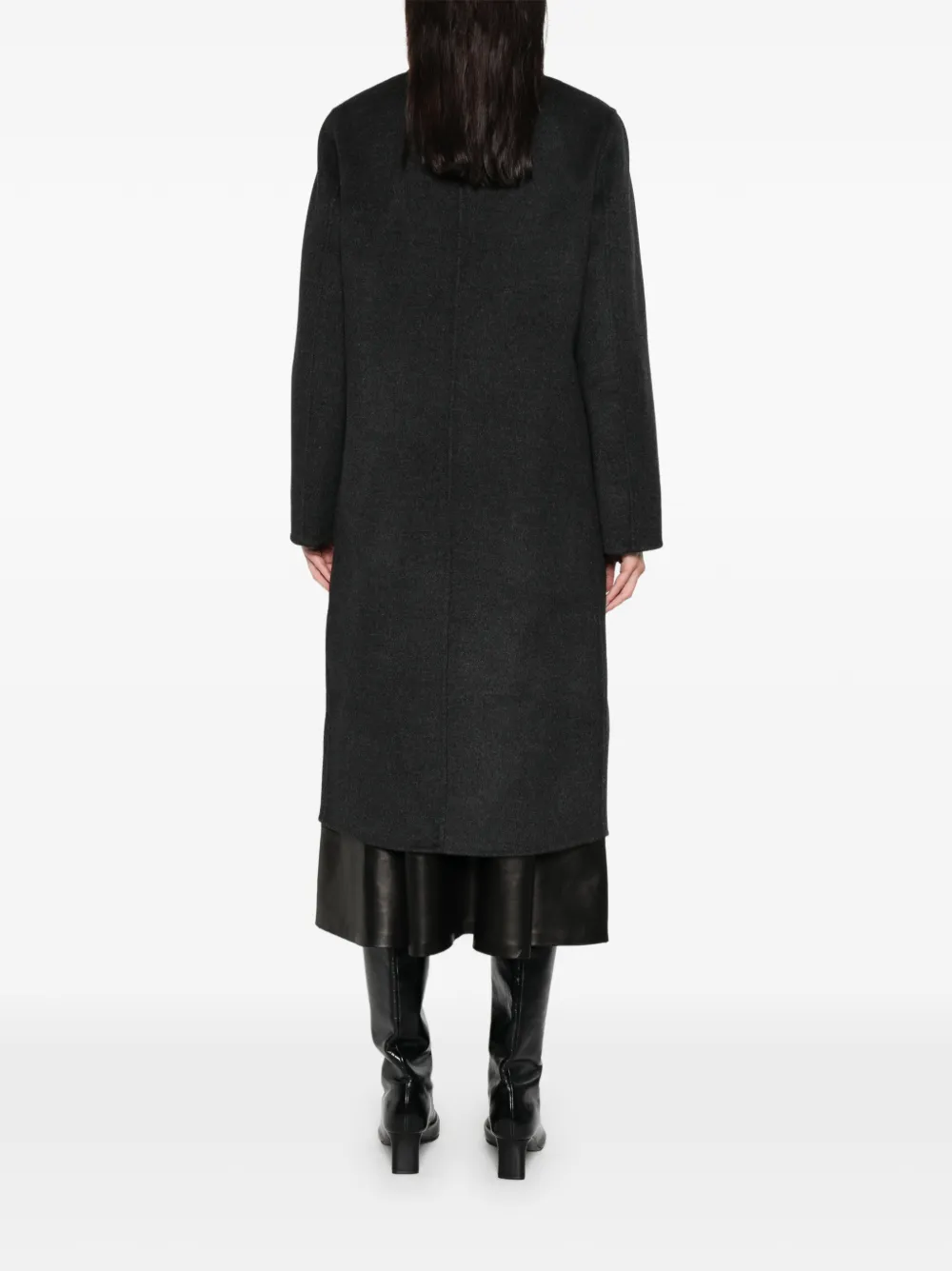 Paltò Arianna Double-breasted Wool Coat In Black