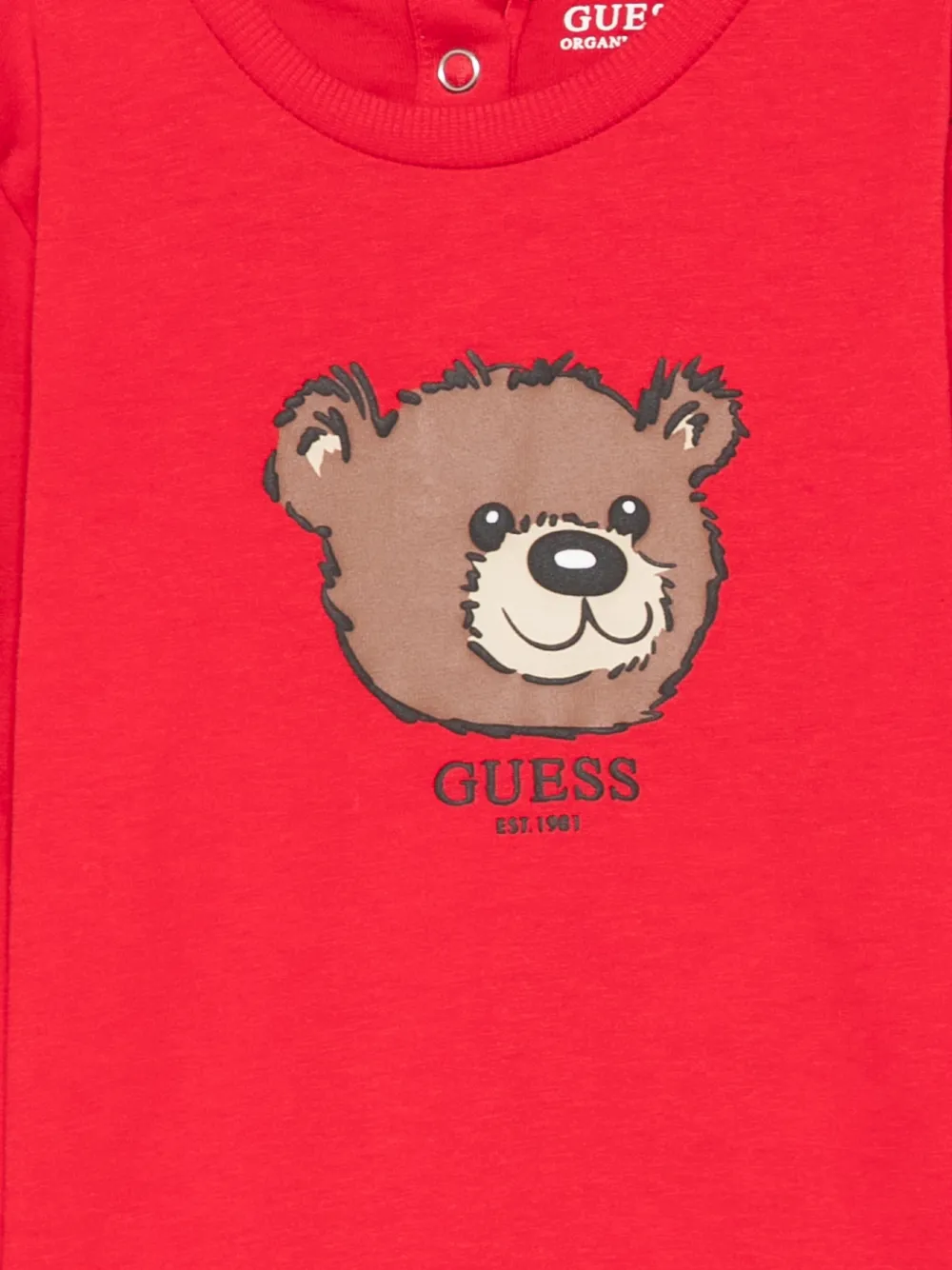 Guess Bear-print Long-sleeve T-shirt In Red