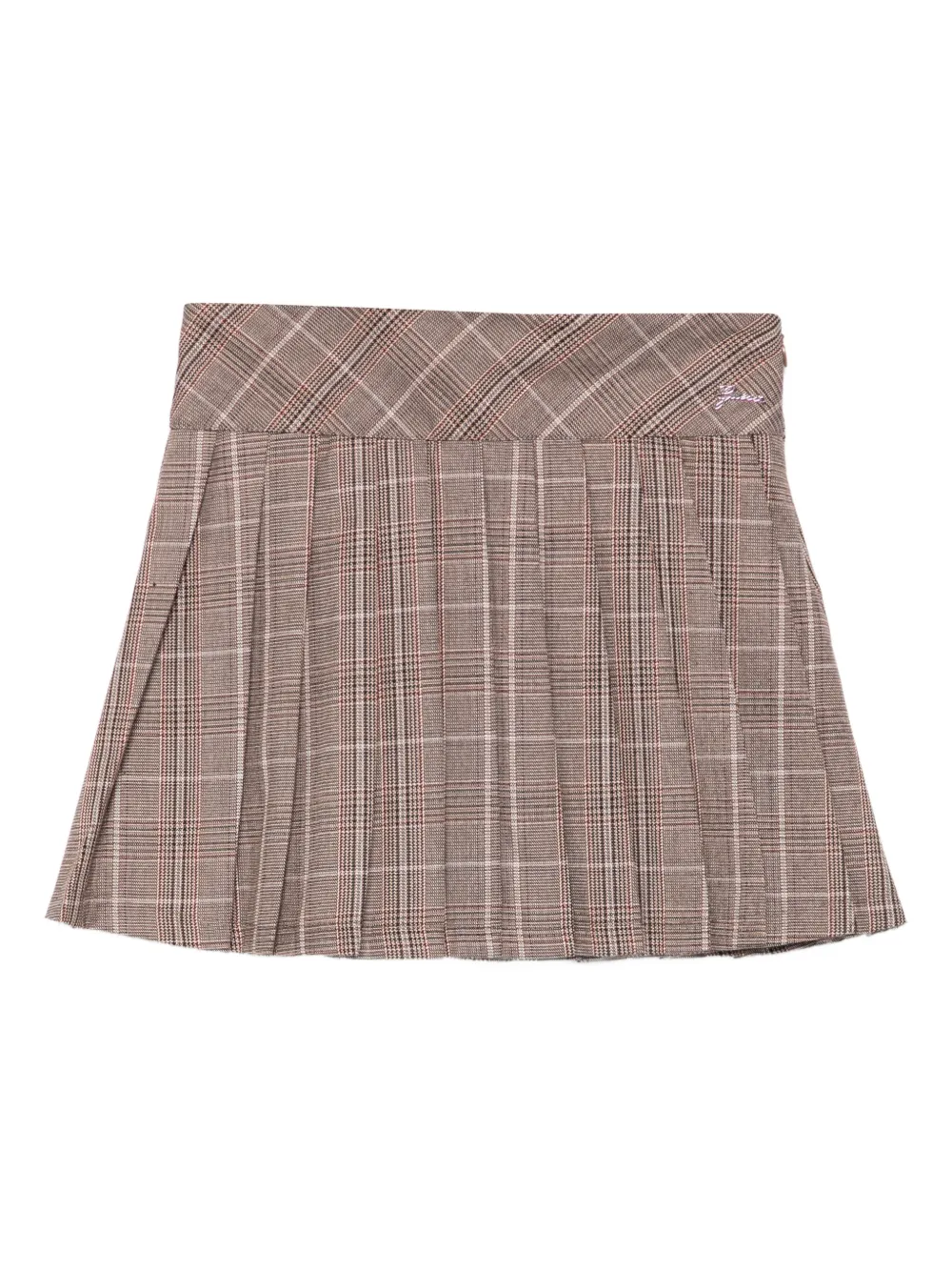 guess kids pleated tartan-pattern skirt | Brown | Image 1