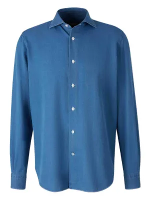 MM6 Maison Margiela pointed-collar button-up Shirt | Blue