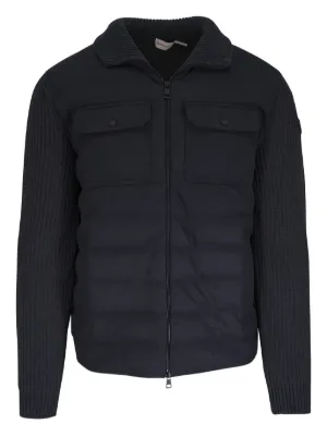 Moncler キルティングフロント ジャケット | ブルー | FARFETCH JP