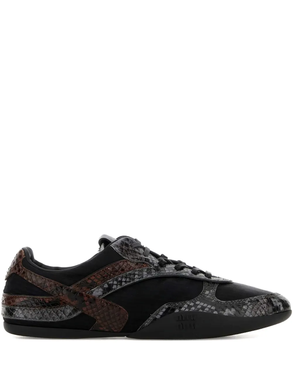 Miu Miu zapatillas con efecto de piel de serpiente | negro | Image 1